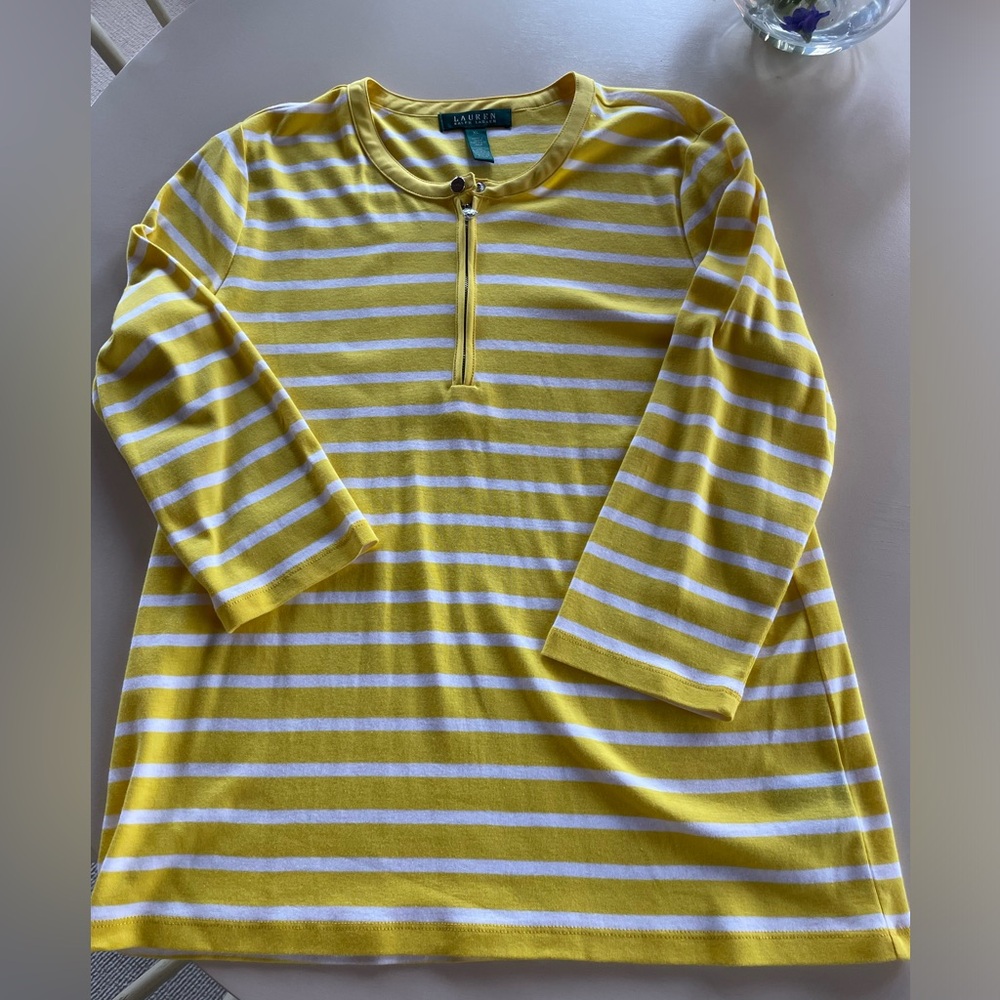 Lauren -Ralph Lauren Yellow Striped Cotton shirt- XL